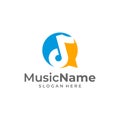 Music Talk Logo Vector Icon Illustration. Chat Music logo design template Royalty Free Stock Photo