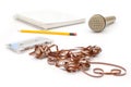 Music tape and microphone Royalty Free Stock Photo
