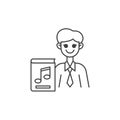 Music teacher line icon