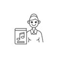 Music teacher line icon