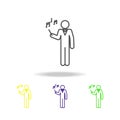 music teacher multicolored icons. Education Symbol Sign Pictogram can be used for web, logo, mobile app, UI, UX