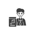 Music teacher vector icon