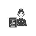 Music teacher vector icon