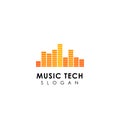 music tech logo design. sound wave icon symbol design Royalty Free Stock Photo