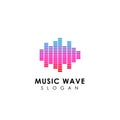 Music tech logo design. sound wave icon symbol design