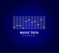 Music tech logo design. sound wave icon symbol design