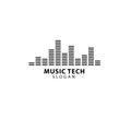 Music tech logo design. sound wave icon symbol design