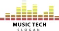 Music tech logo design. sound wave icon symbol design