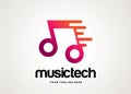 Music Tech Logo Template Design Vector