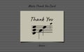 Music thank you card with notes musical symbols minimalist vector design