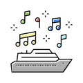 music themed cruise color icon vector illustration