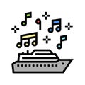 music themed cruise color icon vector illustration