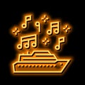 music themed cruise neon glow icon illustration