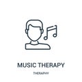 music therapy icon vector from theraphy collection. Thin line music therapy outline icon vector illustration Royalty Free Stock Photo