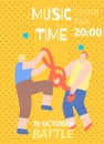 Music Time October Battle Invitation Flat Poster