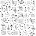 Music tool doodles set Royalty Free Stock Photo