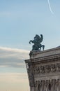 Music on top of Opera Garnier pegasus statue and sky Royalty Free Stock Photo