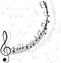 Music. Treble clef and notes for your design Royalty Free Stock Photo