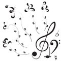 Music. Treble clef and notes for your design Royalty Free Stock Photo