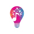 Music tree bulb shape concept logo design. Royalty Free Stock Photo