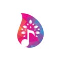 Music tree drop shape concept logo design Royalty Free Stock Photo