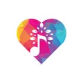 Music tree heart shape concept logo design. Royalty Free Stock Photo