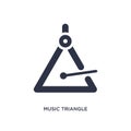 music triangle icon on white background. Simple element illustration from music concept Royalty Free Stock Photo