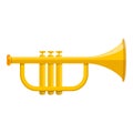 Music trumpet icon, cartoon style