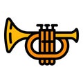 Music trumpet icon, outline style