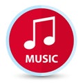 Music (tune icon) flat prime red round button