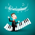 Music Vector Design with Abstract Piano Keyboards Royalty Free Stock Photo