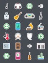 Music vector icons set Royalty Free Stock Photo