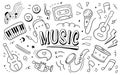 Music vector illustration. Doodle Drawing design concept