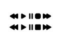 Music and video interface vector icon. pause, stop, reverse and forward icon
