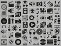 Music, video, photo icons