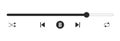 Music or video play interface bar icon, voice record display. Podcast playlist, play button. Song simple equalizer