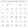 Music and video player icon linear ui