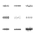 Music wave icons set, simple style Royalty Free Stock Photo