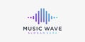 Music wave logo design inspiration, musical, wave, sound, modern, cool, volume, Premium Vector