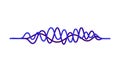 Music wave pattern. Digital waveform. Blue-purple wavy lines. Audio equalizer. Vector element for mobile app