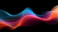 Music wave. Sound waves equalizer in futuristic colors. Frequency audio waveform on black background Royalty Free Stock Photo