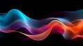 Music wave. Sound waves equalizer in futuristic colors. Frequency audio waveform on black background Royalty Free Stock Photo