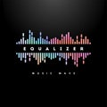 Music wave vector holographic illustration