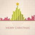 Music waveform as christmas tree. Royalty Free Stock Photo