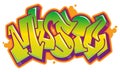 Music word in graffiti style