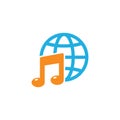 Music World Logo Icon Design Royalty Free Stock Photo