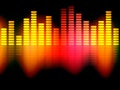 Music yellow red equalizer. Vector illustration. Royalty Free Stock Photo