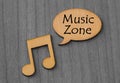 Music zone sign. Royalty Free Stock Photo