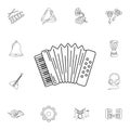 Musical accordion icon. Simple element illustration. Musical acc