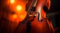 Musical acoustic instrument cello. Macro photography. Copy space. Place for text